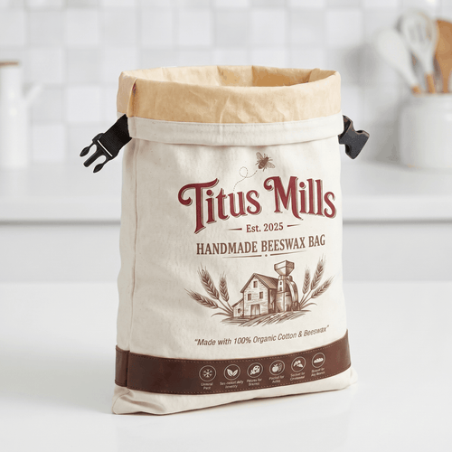 Titus Mills 100% Beeswax Bread Storage Bag